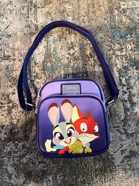Disney Zootopia Purple Kids Crossbody Bag with Judy Hopps & Nick Wilde Print